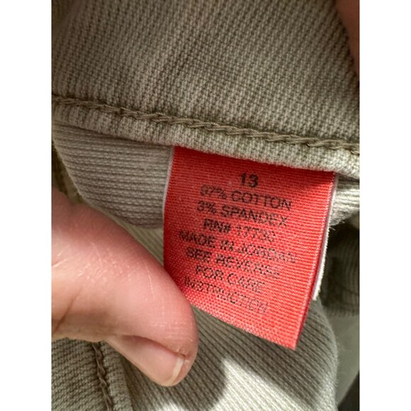 Mossissue vintage y2k 90s mossimo khaki capris adjustable buckle granola size 13 - Picture 6 of 7